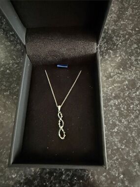Sterling Silver Infinity Drop Pendant Necklace - Silver 18”